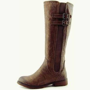 Milk chocolate vegan leather boots